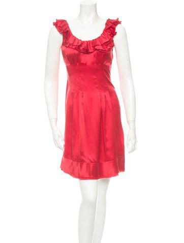 prada red cocktail dress|prada pleated dress.